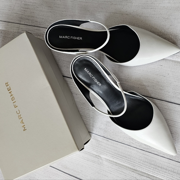 Marc Fisher Women's White Slingback Heels Size 11 Women - Picture 4 of 13